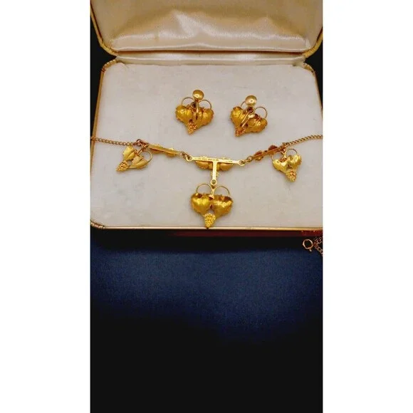 Landstrom BLACK HILLS GOLD Necklace and Earrings 10K-12K - Picture 13 of 16